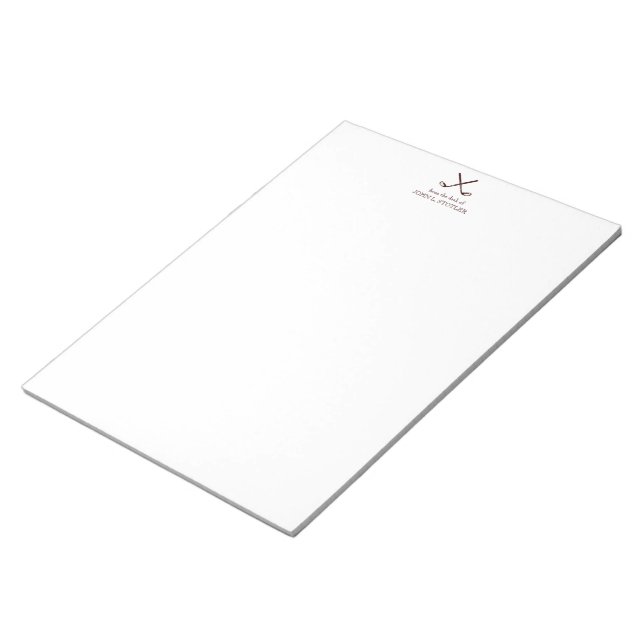 Notas Bloco de Papel de carta de Golfe do Homem em Casta (Inclinado)