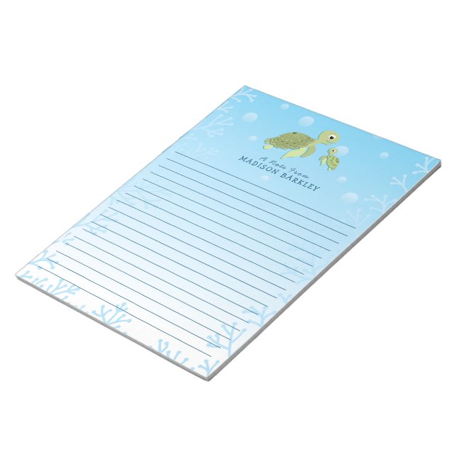 Notas Bloco de Papel de carta de Tartaruga Marinha (Inclinado)