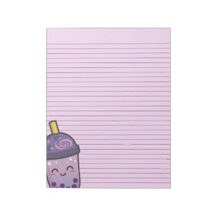 Notas Bloco de Papel Lineado de Galáxia Roxa Boba Tea