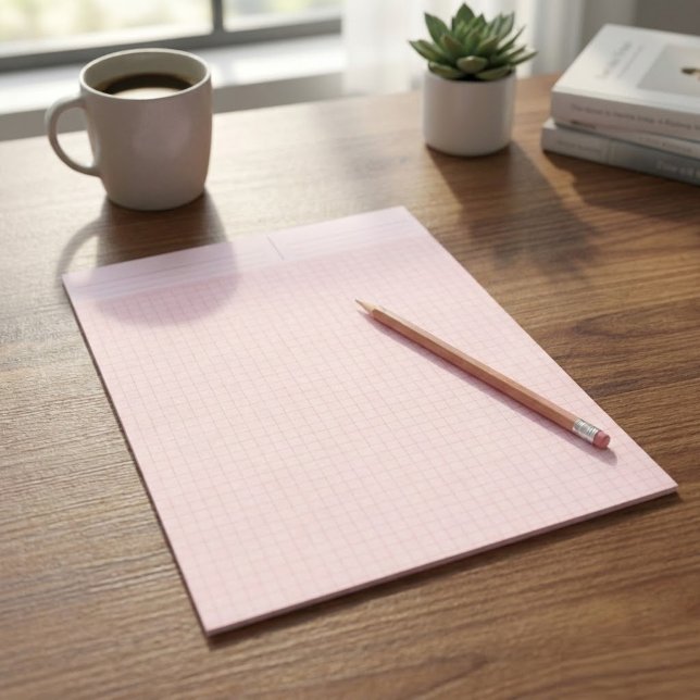 Notas Bloco de papel milimetrado cor de rosa (Matemática (aesthetic pink graph paper sheets, Pink grid paper for drawing)