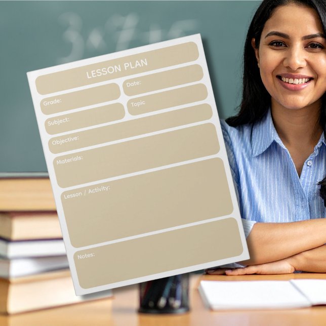 Notas Bloco de Planejamento de Aulas Bege (Criador carregado)