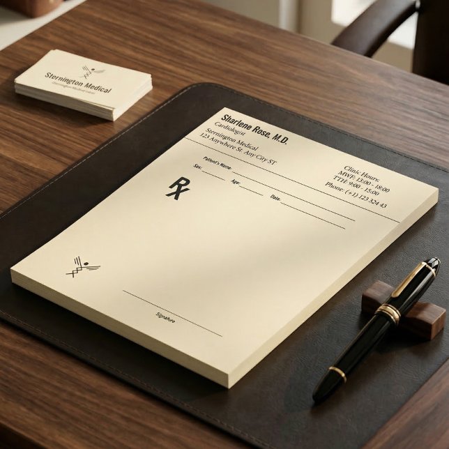 Notas Bloco de Prescrição Médica Personalizado RX Editáv (Custom Prescription Notepad – Editable Doctor RX Pad!)
