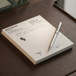 Notas Bloco de Prescrição Médica Personalizado RX Editáv