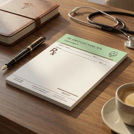 Notas Bloco de Prescrição Médica Personalizável RX 14 x