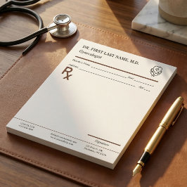 Notas Bloco de Prescrição Médica Personalizável RX 14 x