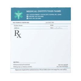 Notas Bloco de Prescrição Médica RX – Azul Navy Editável