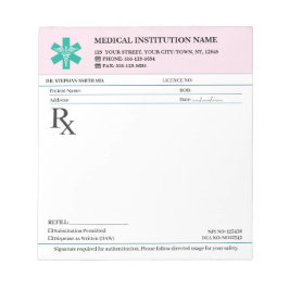 Notas Bloco de Prescrição Médica RX – Rosa de Segurança