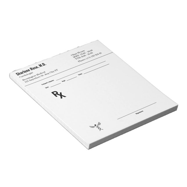 Notas Bloco de Prescrição Personalizado – RX Médico Edit (Inclinado)