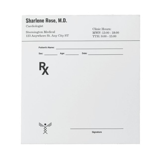 Notas Bloco de Prescrição Personalizado – RX Médico Edit (Frente)