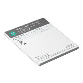 Notas Bloco de Receitas Médicas RX – Cinza Carvão