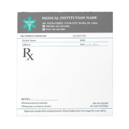 Notas Bloco de Receitas Médicas RX – Cinza Carvão