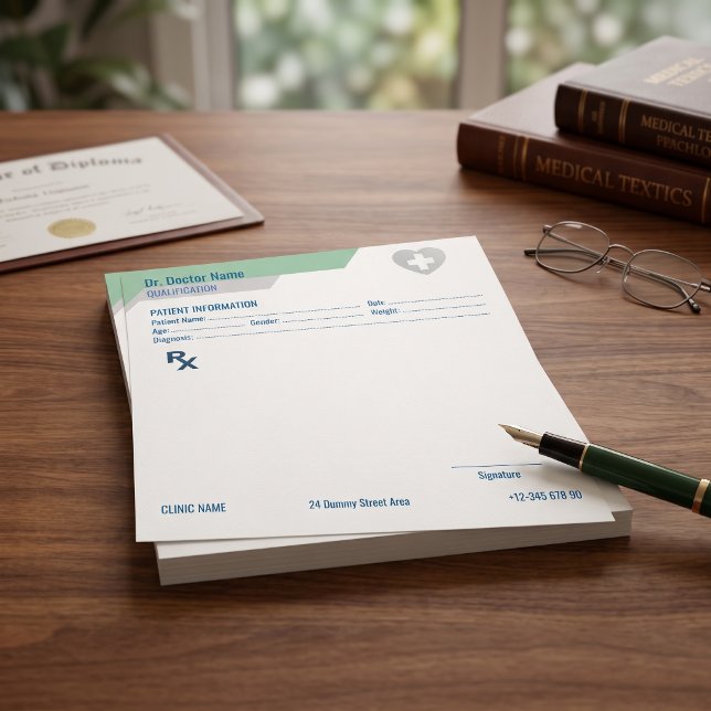 Notas Bloco de Receitas Personalizável para Médicos - Bl (Custom RX Pad for Doctors Editable Prescription
)
