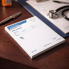 Notas Bloco de Receitas RX Personalizável para Médicos -