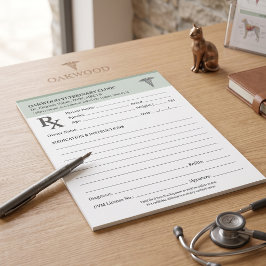 Notas Bloco de Receitas Veterinárias DVM com Refis Legai