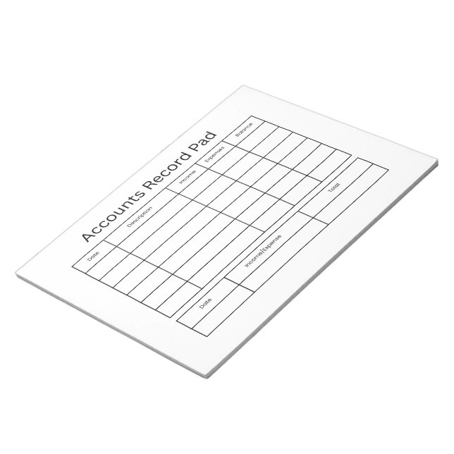 Notas Bloco de Registro de Contas Razão (Inclinado)