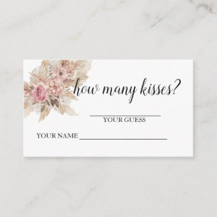 Notas Boho adivinha quantos beijos de cartão