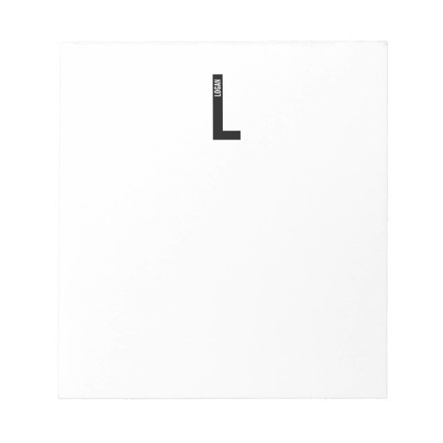 Notas Bold Monograma Personalizado Moderno e Bloco de No (Frente)