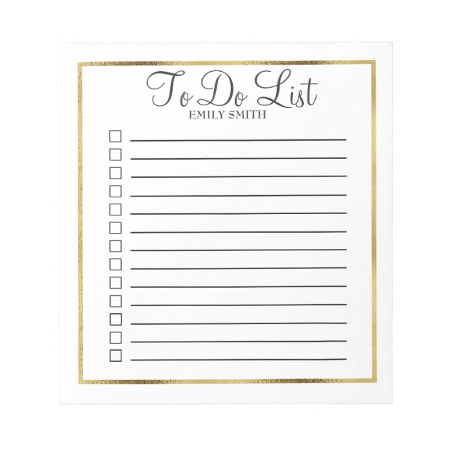 Notas Branco Personalizado e Dourado para Fazer Bloco de (Frente)