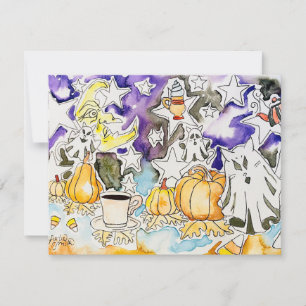 Notas Cartão Assustador de Halloween