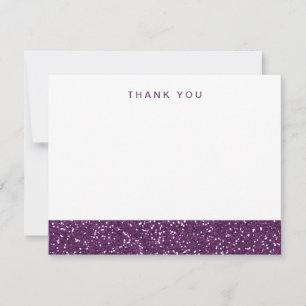 Notas Cartão de Agradecimento com Brilho Dourado Roxo Fa
