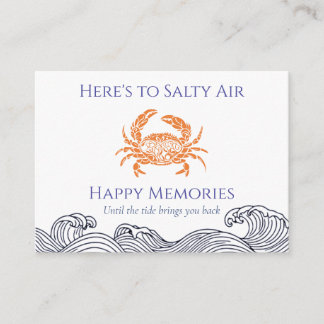 Notas Cartão de Agradecimento da Coastal Crab Guesthouse