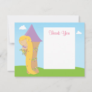 Notas Cartão de Agradecimento de Aniversário da Rapunzel