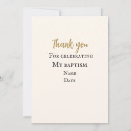 Notas Cartão de Agradecimento de Batismo Personalizado E