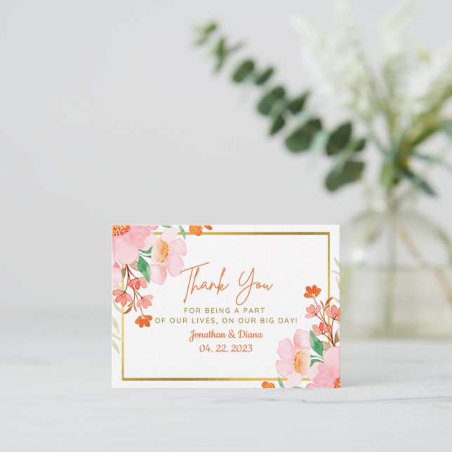 Notas Cartão de Agradecimento de Casamento (Em pé/Frente)