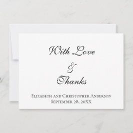 Notas Cartão de Agradecimento de Casamento Com Amor e Gr