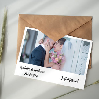Notas Cartão de Agradecimento de Casamento com Foto de T