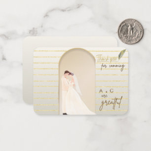 Notas Cartão de Agradecimento de Casamento Elegante   No