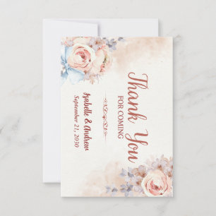 Notas Cartão de Agradecimento de Casamento Floral Aquare
