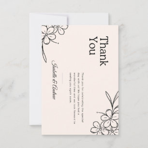 Notas Cartão de Agradecimento de Casamento Floral Boho
