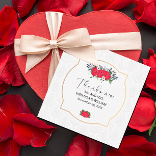 Notas Cartão de Agradecimento de Flores Vermelhas Simple