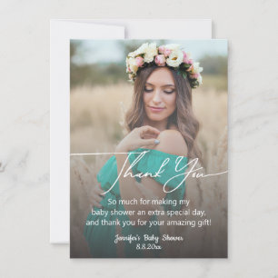 Notas cartão de agradecimento de foto de baby shower com