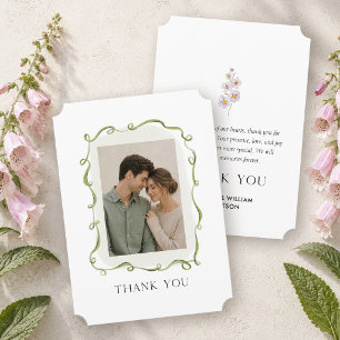 Notas Cartão de Agradecimento de Foto de Casamento Engli