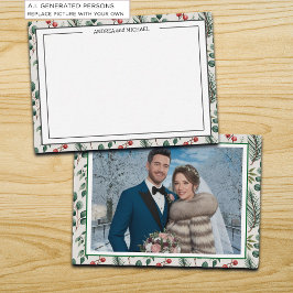 Notas Cartão de Agradecimento de Foto de Noiva de Invern