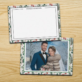 Notas Cartão de Agradecimento de Foto de Noiva de Invern