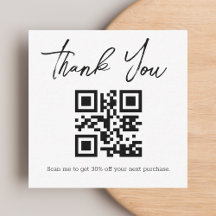 Cartão de Agradecimento de Negócios Código QR Mini