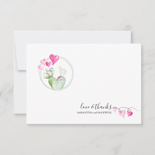 Notas Cartão de agradecimento do dia dos namorados Cacto (Frente)