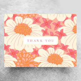 Notas Cartão de agradecimento floral em branco