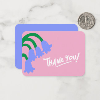 Notas Cartão de Agradecimento Floral Rosa Pastel e Blueb