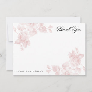 Notas Cartão de agradecimento floral vintage plano