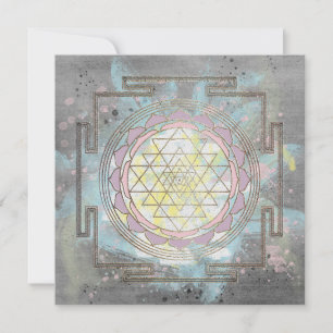 Notas Cartão de Agradecimento Yantra Sri em Aquarela