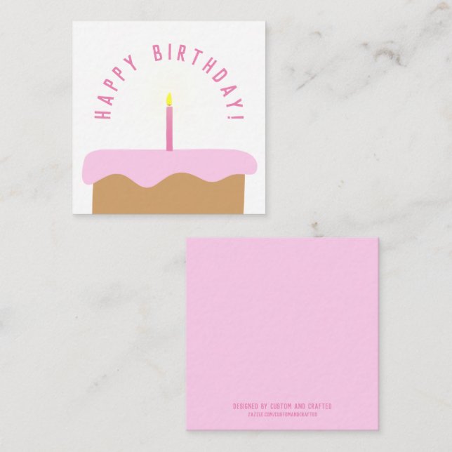 Notas Cartão de Aniversário de Bolo Brilhante Ilustrado  (Frente/Verso)