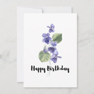 Notas Cartão de aniversário de Buquê violeta roxo e ador