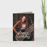 Cartão de Aniversário de Foto do Violão Acústico
