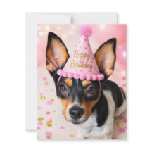 Cartão de aniversário do cão de resgate Juno