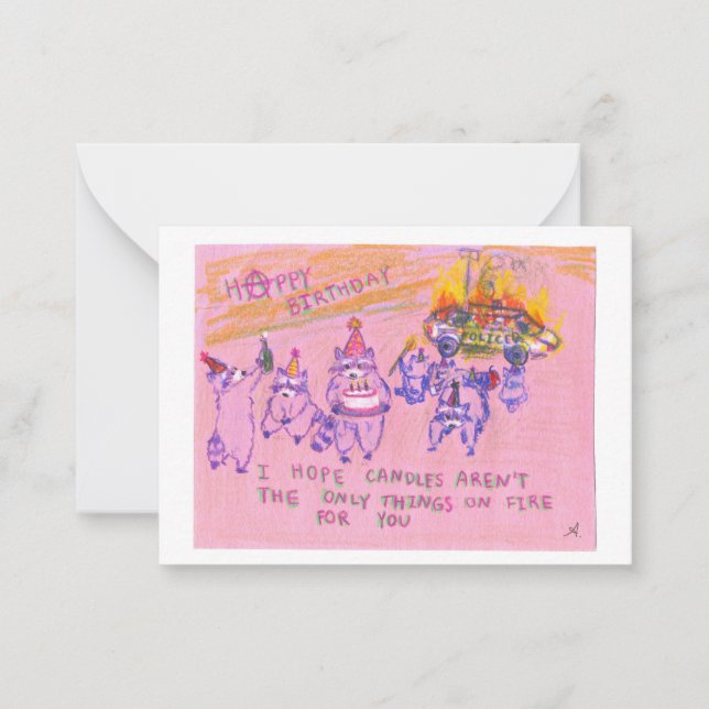 Notas Cartão de Aniversário dos Raccoons Anarquistas (Frente)