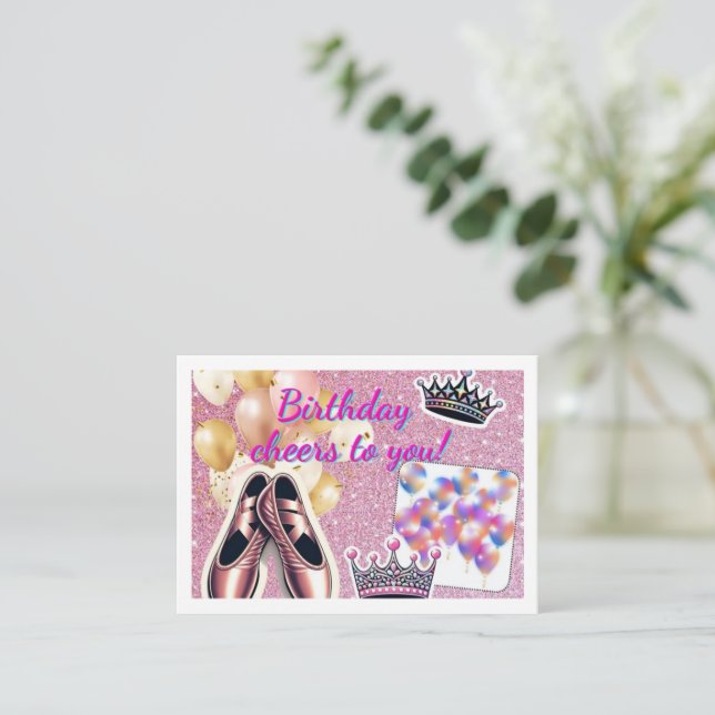 Notas Cartão de aniversário elegante (Em pé/Frente)